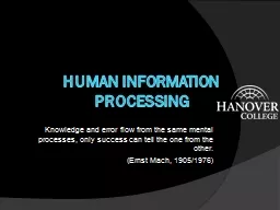 Human Information Processing