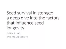 Seed  survival  in  storage