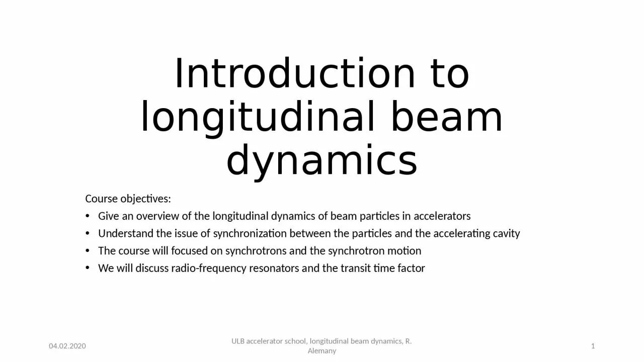Introduction to longitudinal beam dynamics