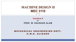 Lecture-4 By Prof. M. Naushad Alam