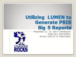 Utilizing LUMEN to Generate PBIS