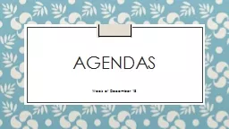 Agendas Week of December 18