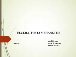 ULCERATIVE LYMPHANGITIS UNIT-5