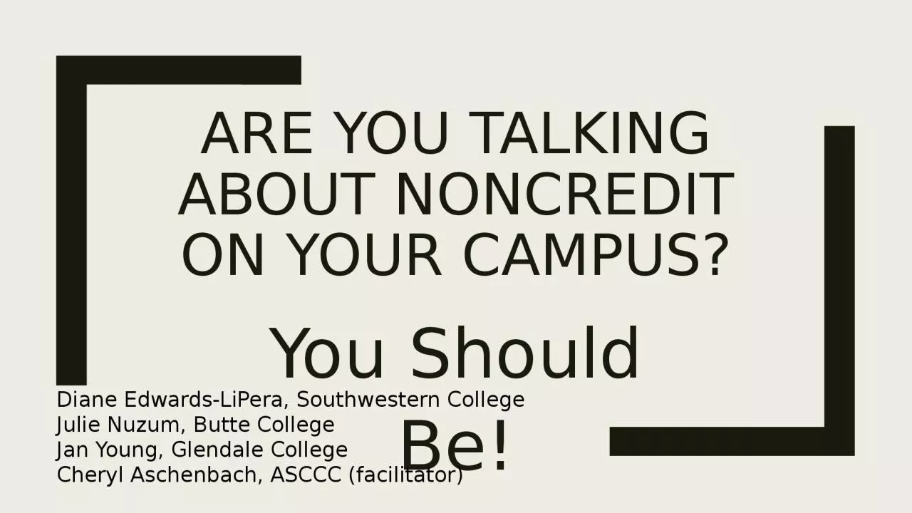 PPT-Are you talking about noncredit on