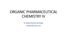 ORGANIC PHARMACEUTICAL CHEMISTRY IV