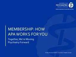 Membership: how apa works for you