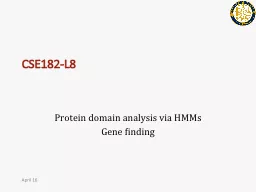 CSE182- L8 Protein domain analysis via