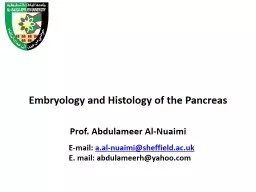 Embryology and Histology of the Pancreas