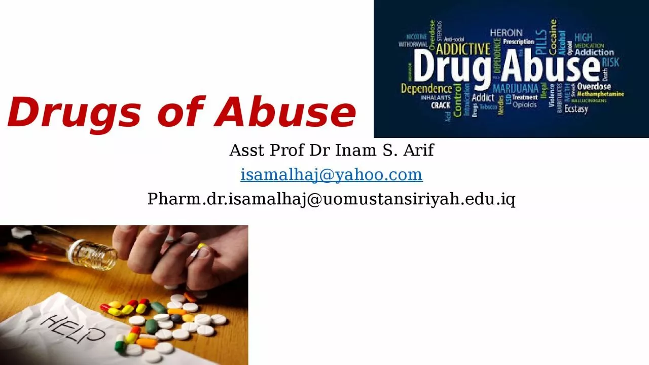 Drugs of Abuse Asst  Prof