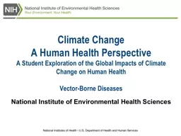Climate Change  A Human Health Perspective