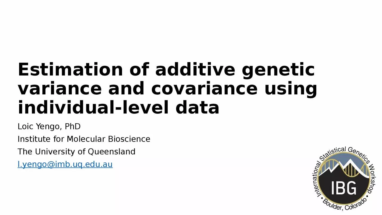 PPT-Estimation of additive genetic variance and covariance using individual-level data