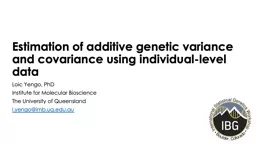 Estimation of additive genetic variance and covariance using individual-level data