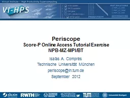 Periscope Score-P Online Access Tutorial