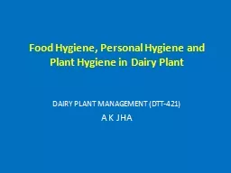 Food Hygiene, Personal Hygiene and