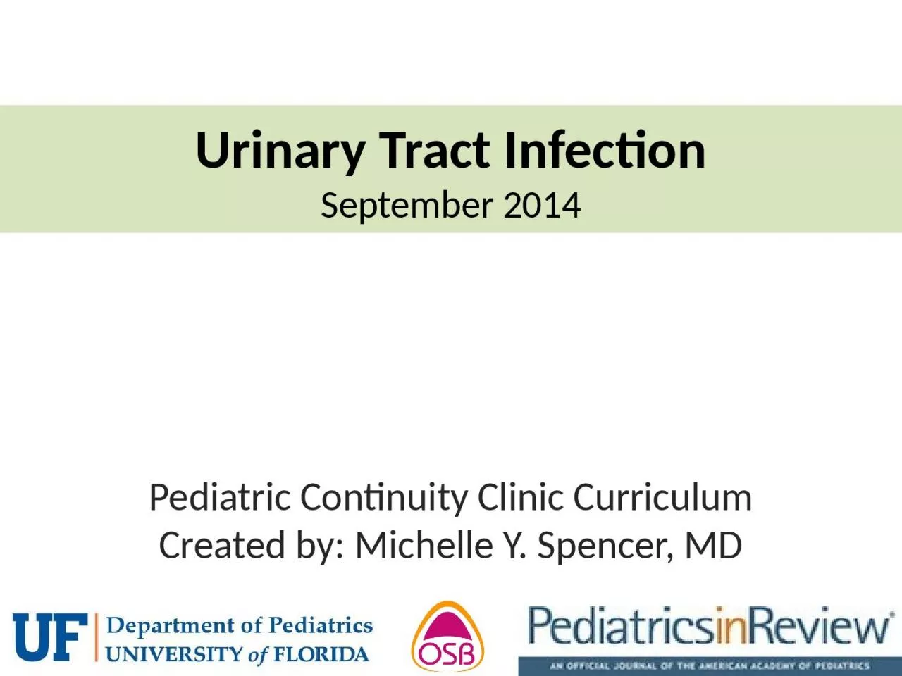 Urinary Tract Infection September 2014