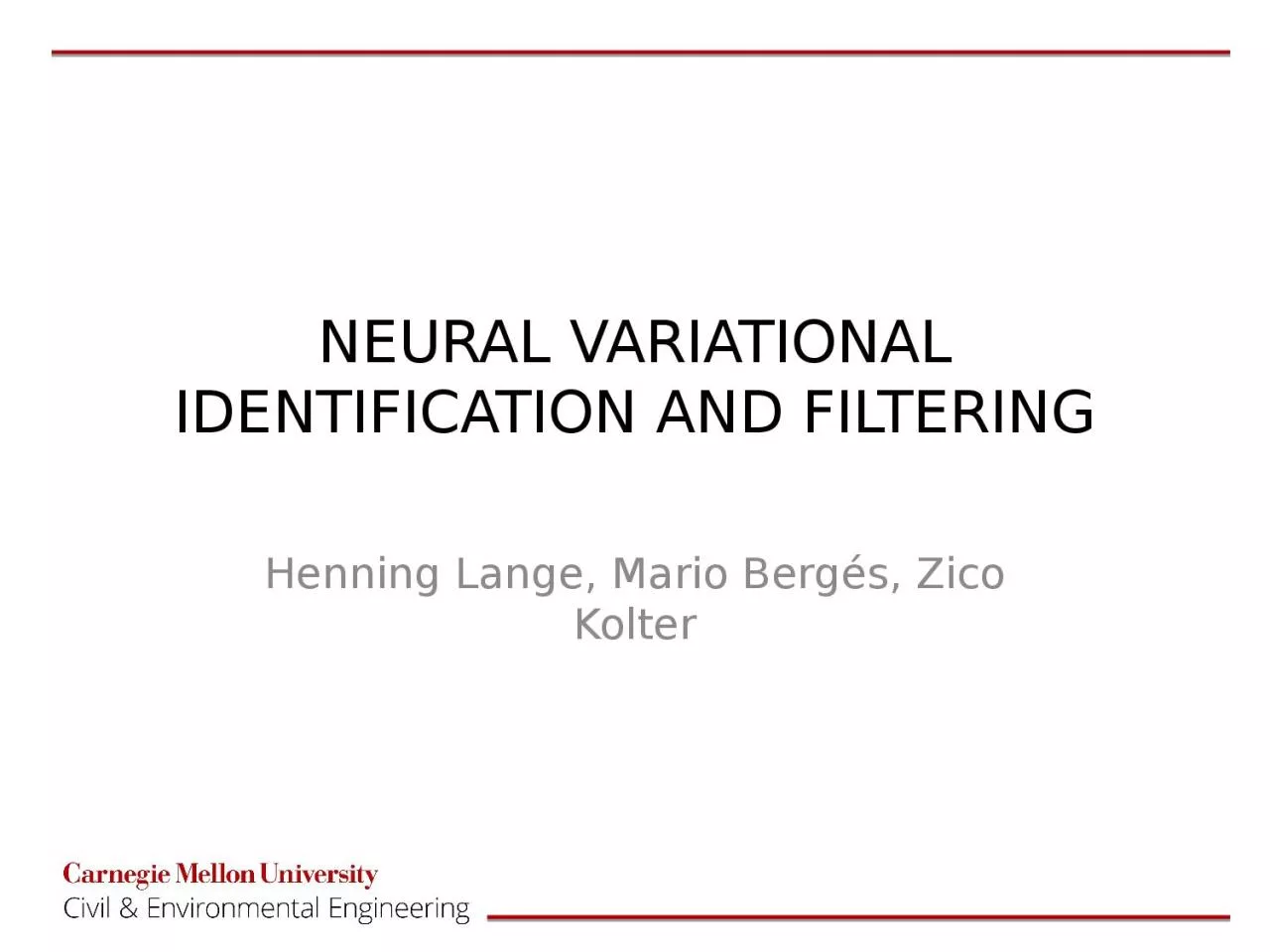 NEURAL VARIATIONAL IDENTIFICATION AND FILTERING