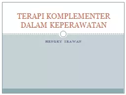 TERAPI KOMPLEMENTER DALAM KEPERAWATAN