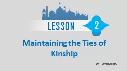 LESSON   2 Maintaining the Ties of