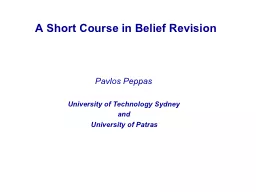 A Short Course in Belief Revision