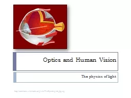 Optics and Human Vision The physics of light