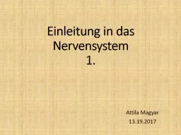 Einleitung  in  das   Nervensystem