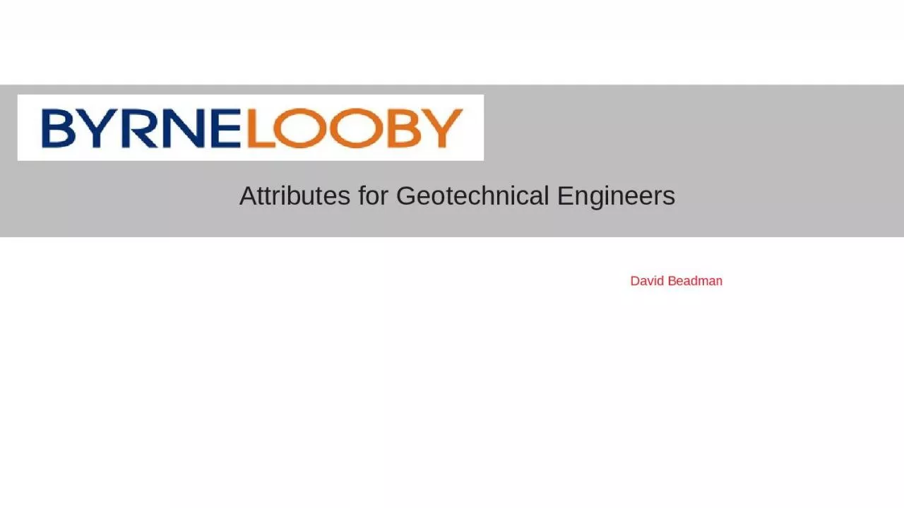Attributes for Geotechnical Engineers