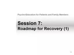 7- 1 Session 7: Roadmap for Recovery (1)