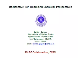 Radioactive   Ion Beam and Chemical
