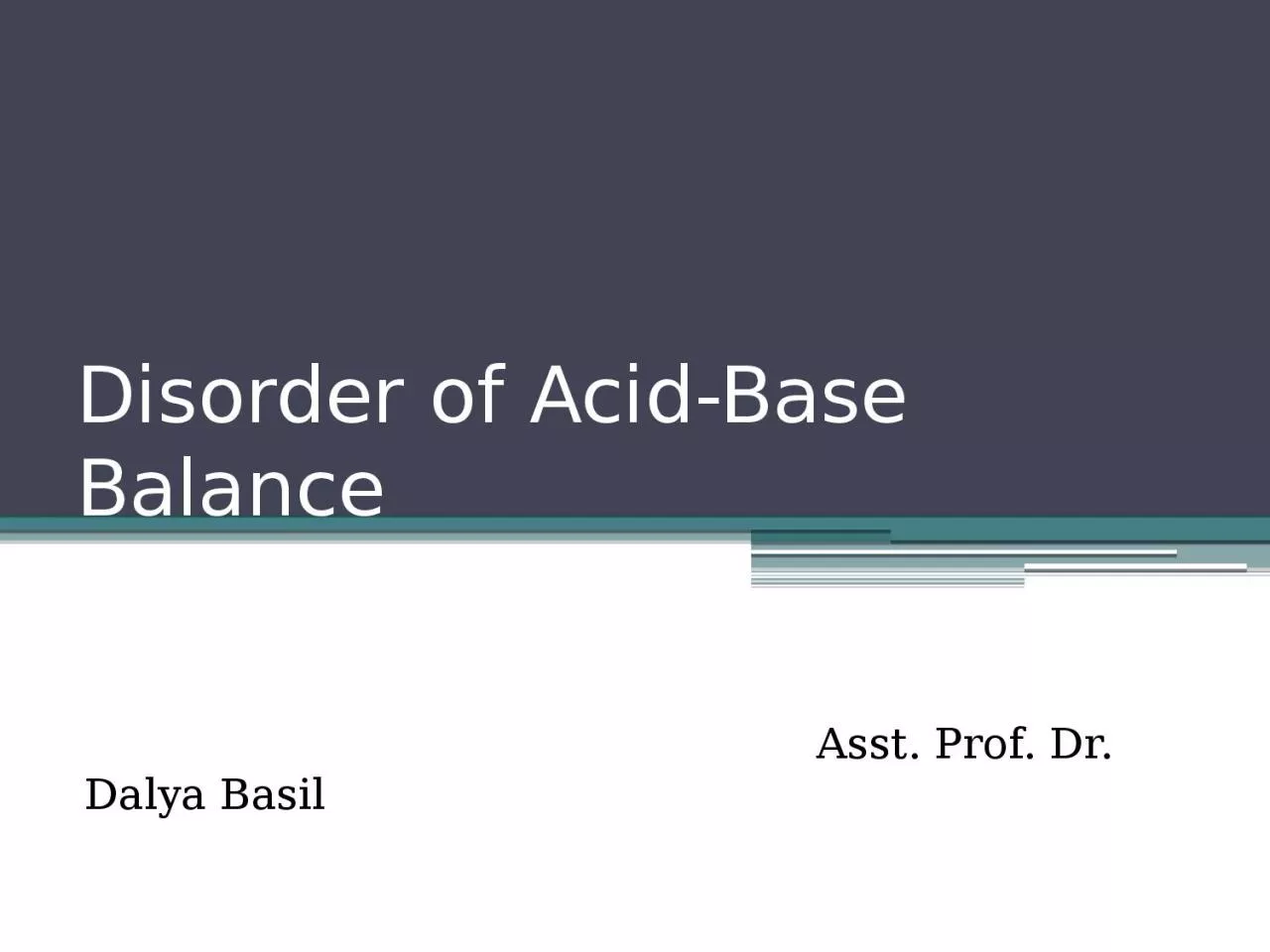 Disorder of Acid-Base Balance