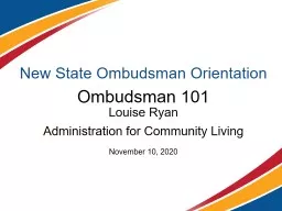 New State Ombudsman Orientation