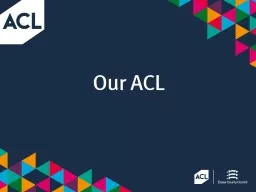 Our ACL Agenda & Housekeeping