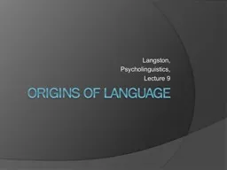 Origins of language Langston,