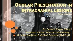 Ocular Presentation in Diseases of central Nervous system