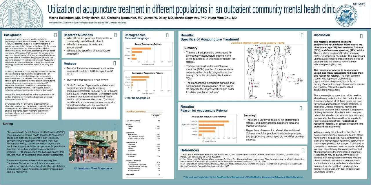 PPT-Utilization of acupuncture treatment in different populations in an outpatient community