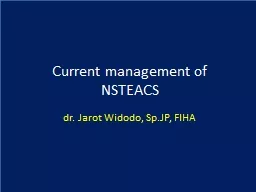 Current management of NSTEACS