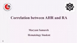Correlation between AHR and RA