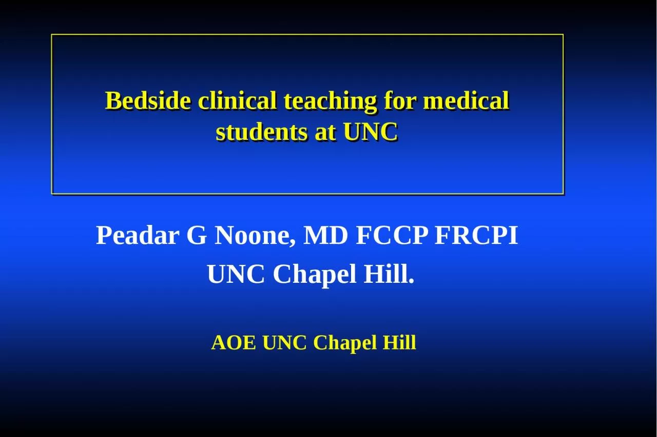 Bedside  clinical  teaching for
