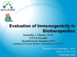 Evaluation of Immunogenicity in