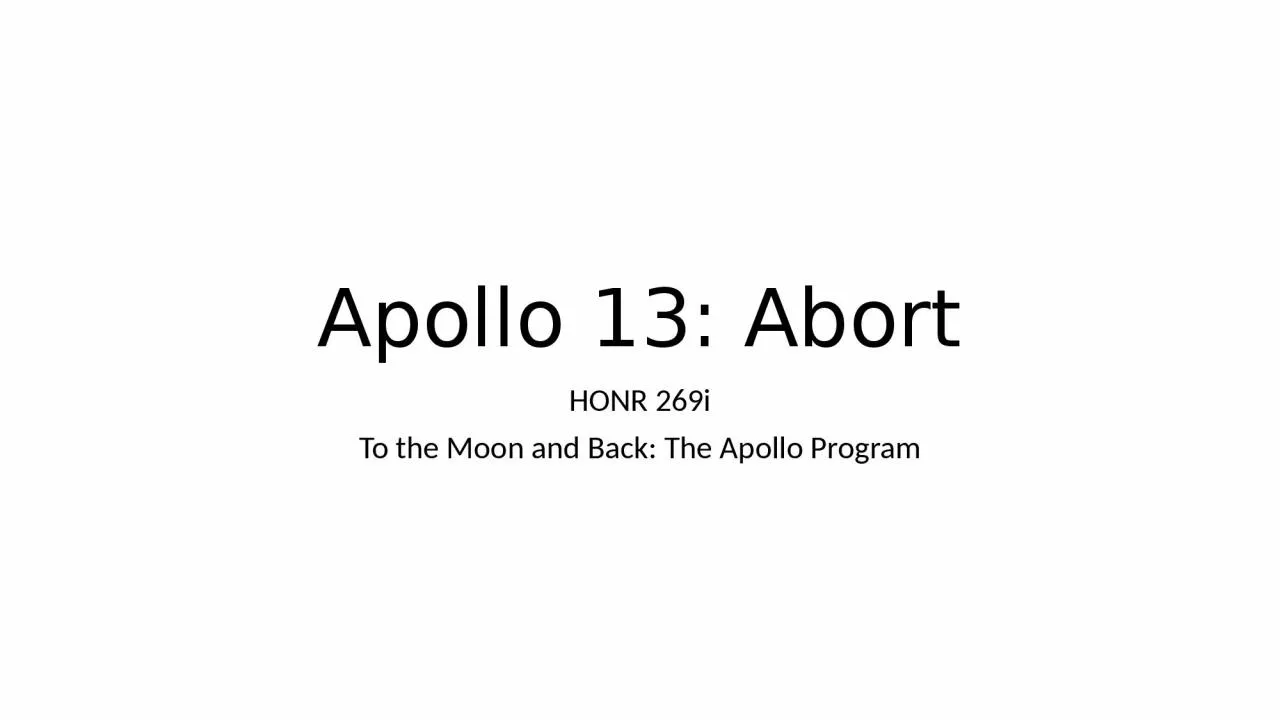 Apollo 13: Abort HONR 269i