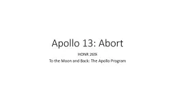 Apollo 13: Abort HONR 269i