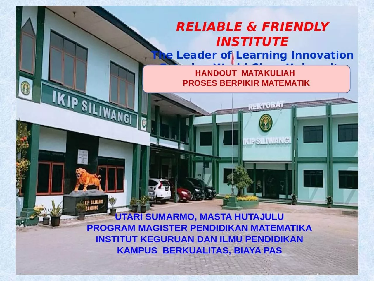 PPT-RELIABLE & FRIENDLY INSTITUTE