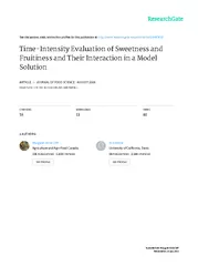 Time-Intensity Evaluation of Sweetness and Fruitiness and Their Intera