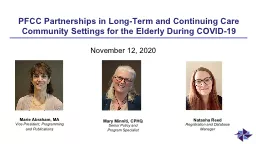 PFCC Partnerships in Long-Term and Continuing Care Community Settings for the Elderly During COVID-