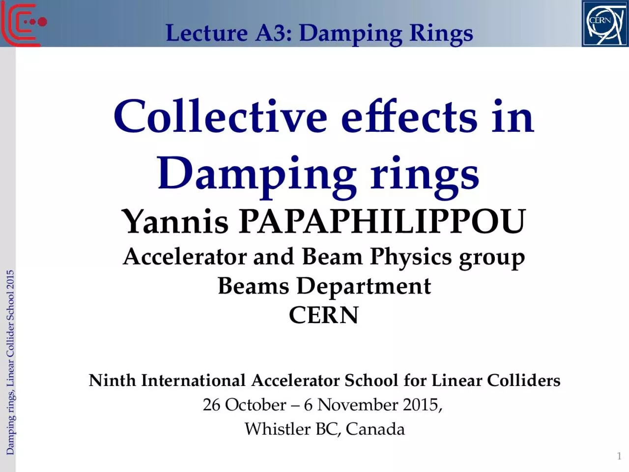 PPT-Collective effects in Damping rings