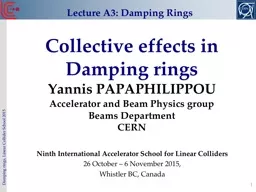 Collective effects in Damping rings