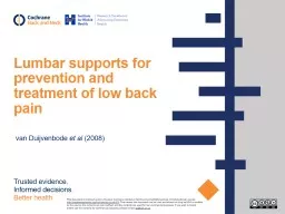 Lumbar supports for prevention and treatment of low back pain