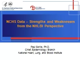NCHS Data – Strengths and Weaknesses