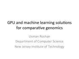 GPU and machine learning solutions for comparative genomics