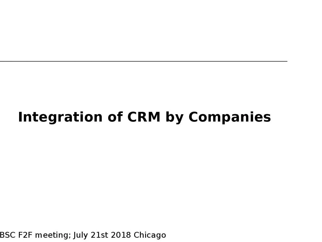 Integration of CRM by Companies