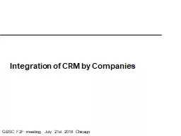 Integration of CRM by Companies